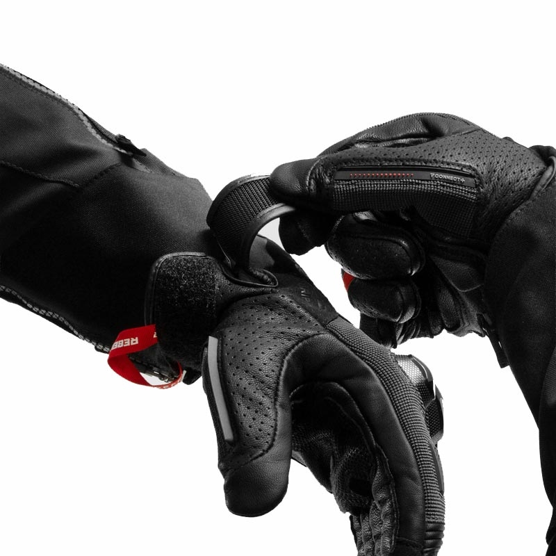 Gants de moto Rebelhorn Defender noirs et rouges