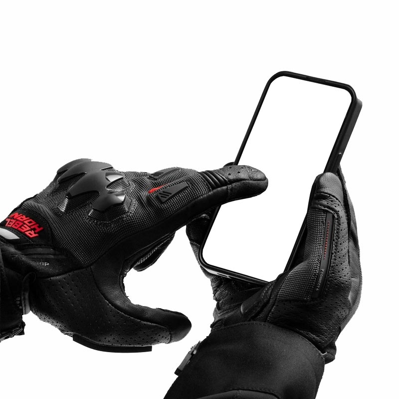 Gants de moto Rebelhorn Defender noirs et rouges