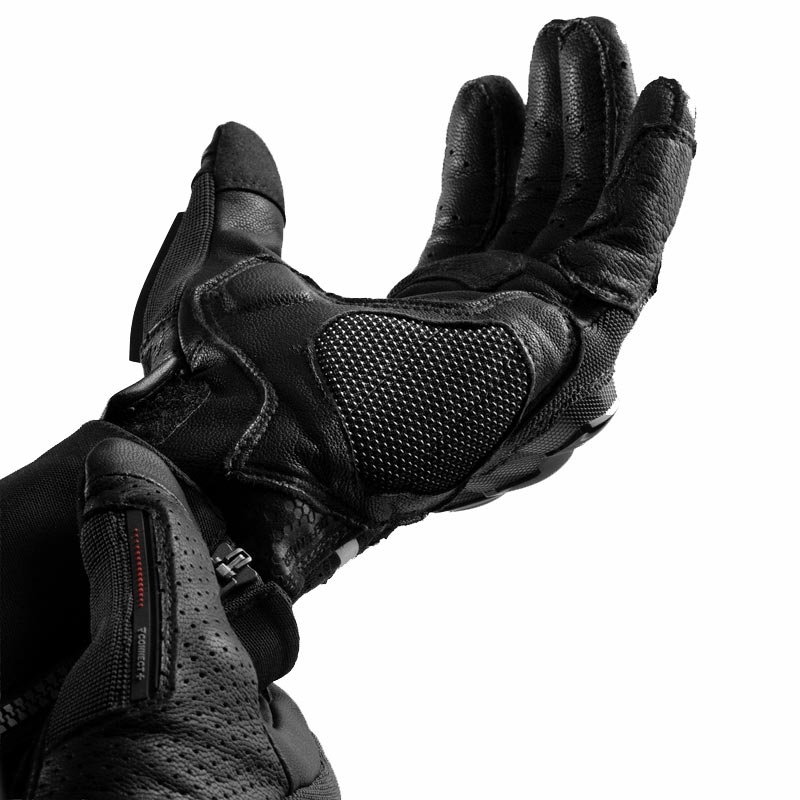 Gants de moto Rebelhorn Defender noirs et rouges