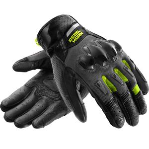Gants de moto Rebelhorn Defender noir-gris-jaune fluo