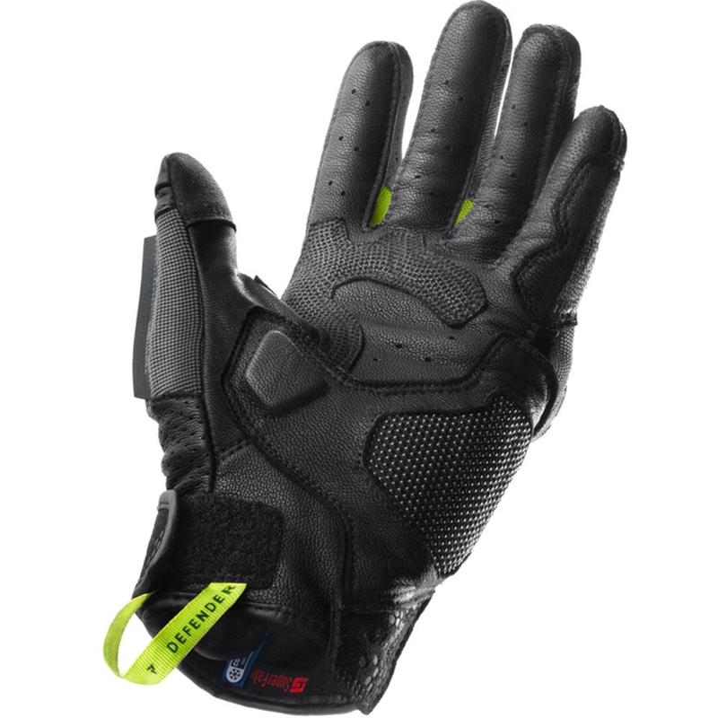 Gants de moto Rebelhorn Defender noir-gris-jaune fluo
