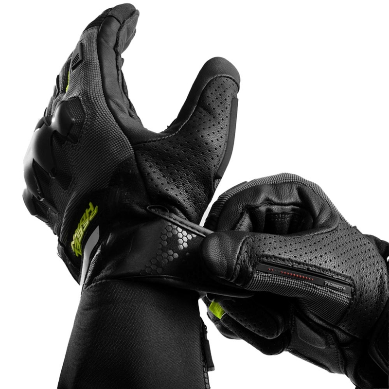 Gants de moto Rebelhorn Defender noir-gris-jaune fluo