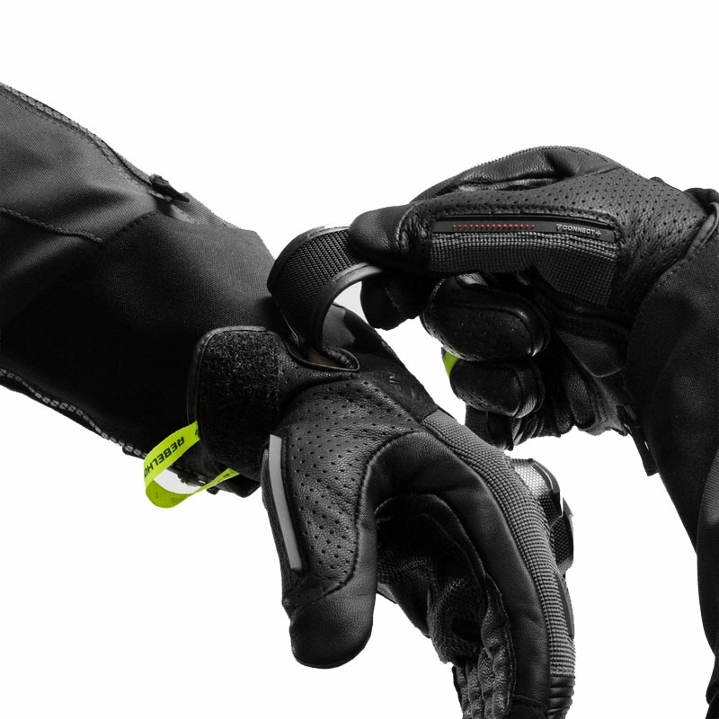 Gants de moto Rebelhorn Defender noir-gris-jaune fluo