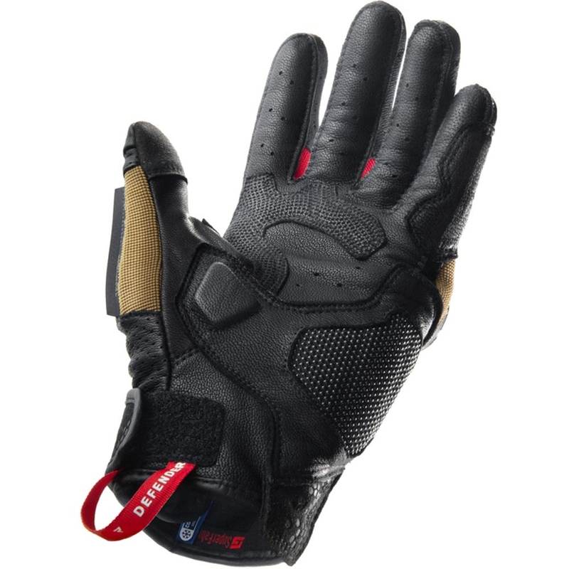 Gants de moto Rebelhorn Defender sable noir rouge