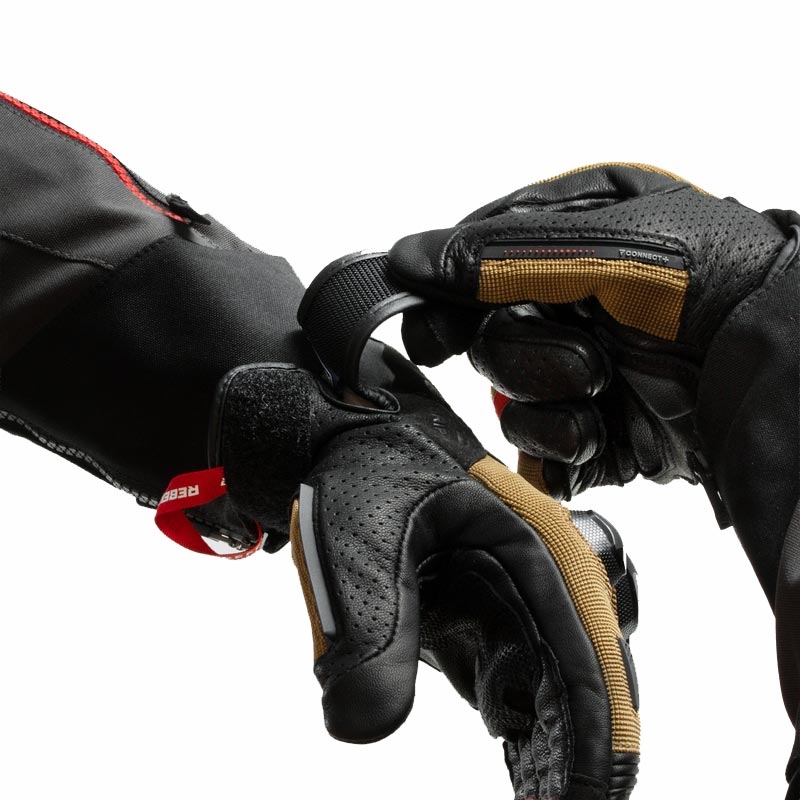 Gants de moto Rebelhorn Defender sable noir rouge