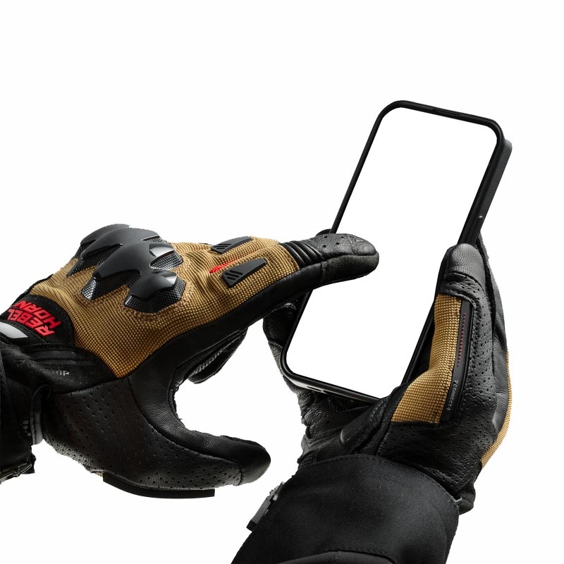 Gants de moto Rebelhorn Defender sable noir rouge