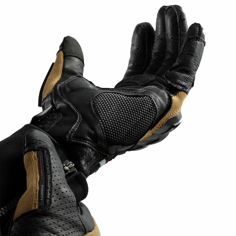 Gants de moto Rebelhorn Defender sable noir rouge