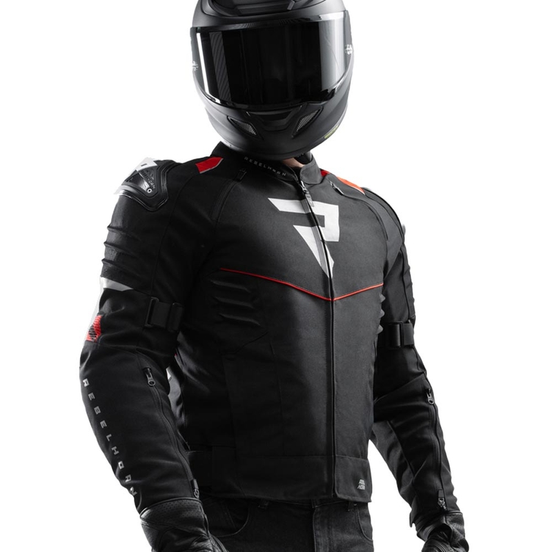 Blouson de moto Rebelhorn Vandal 2 noir et rouge