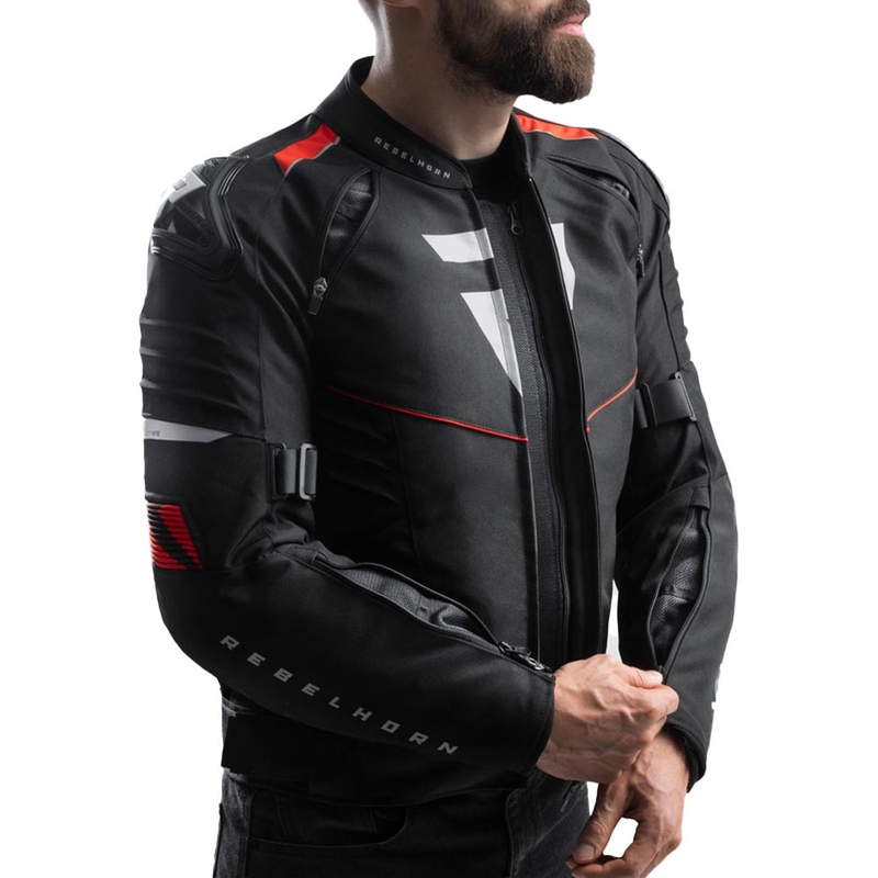 Blouson de moto Rebelhorn Vandal 2 noir et rouge