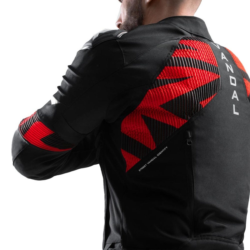 Blouson de moto Rebelhorn Vandal 2 noir et rouge