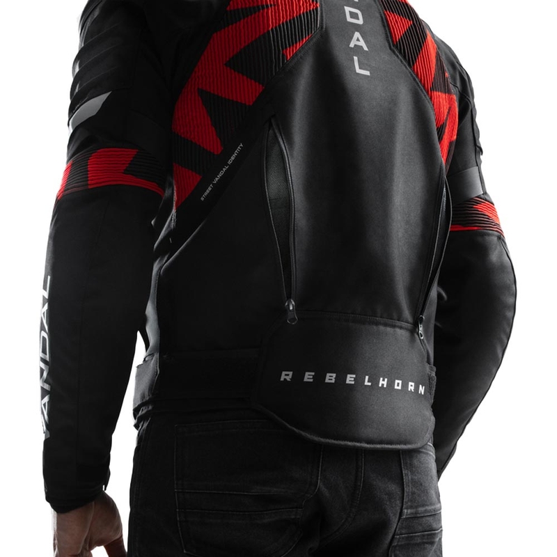 Blouson de moto Rebelhorn Vandal 2 noir et rouge