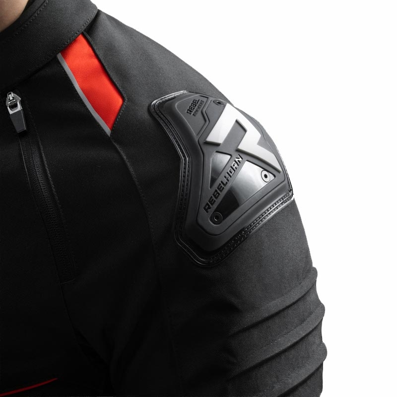 Blouson de moto Rebelhorn Vandal 2 noir et rouge