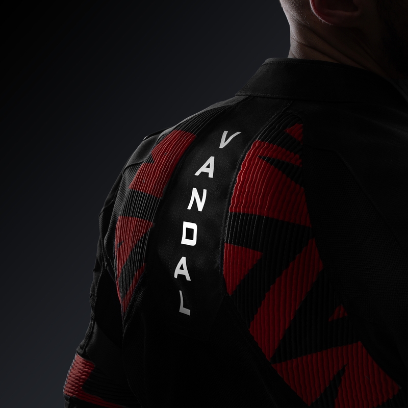 Blouson de moto Rebelhorn Vandal 2 noir et rouge