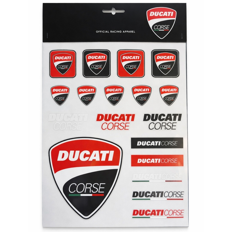 Autocollants Ducati Corse, grand ensemble d'autocollants multicolores