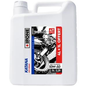 Huile moteur silicone Ipone Katana Off Road 10W50, bidon de 5 litres