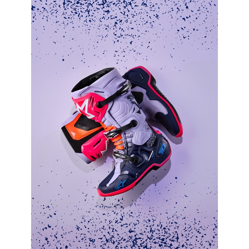 Bottes de motocross Alpinestars TECH 10 Limited Edition Records, couleur noire