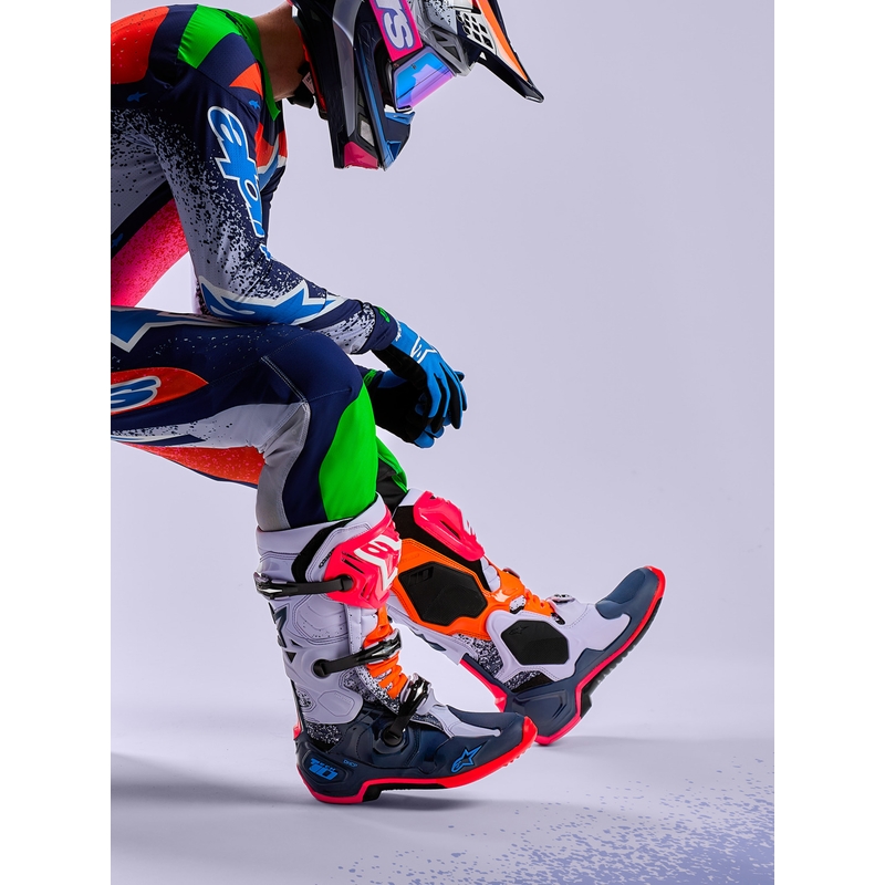 Bottes de motocross Alpinestars TECH 10 Limited Edition Records, couleur noire