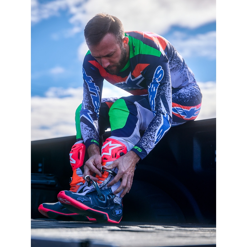 Bottes de motocross Alpinestars TECH 10 Limited Edition Records, couleur noire