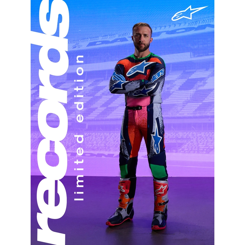 Bottes de motocross Alpinestars TECH 10 Limited Edition Records, couleur noire