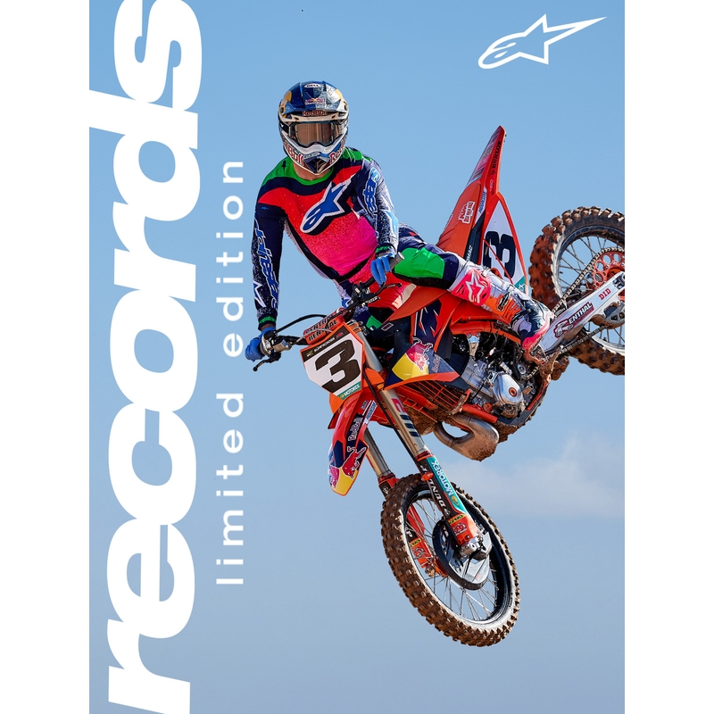 Bottes de motocross Alpinestars TECH 10 Limited Edition Records, couleur noire