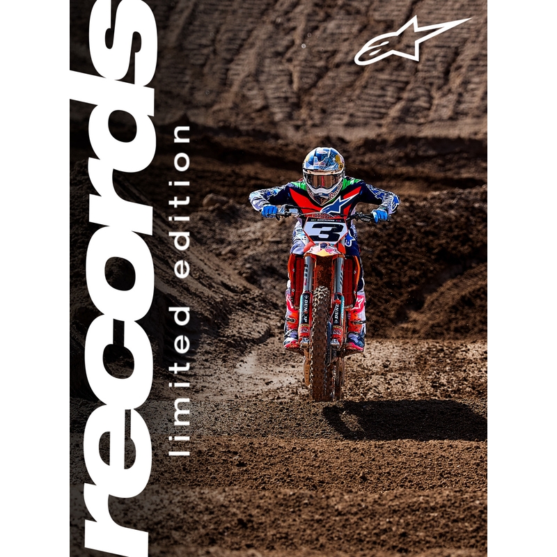 Bottes de motocross Alpinestars TECH 10 Limited Edition Records, couleur noire