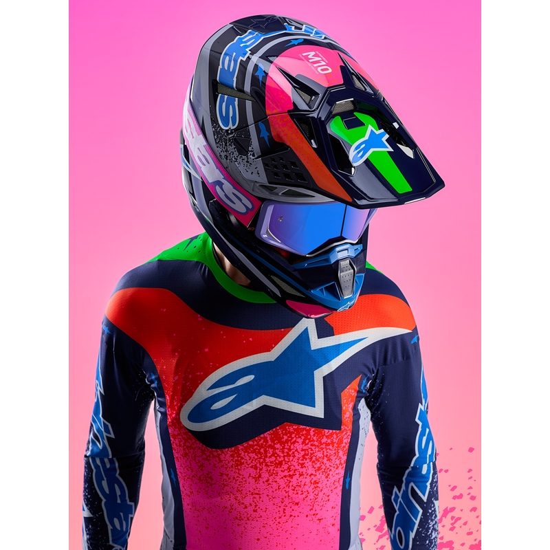 Casque de motocross Alpinestars Supertech S-M10 Limited Edition Records Gris