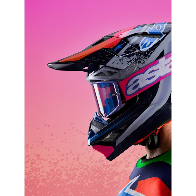 Casque de motocross Alpinestars Supertech S-M10 Limited Edition Records Gris