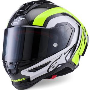 Casque intégral de moto Alpinestars Supertech R10 Arius noir-jaune fluo-blanc