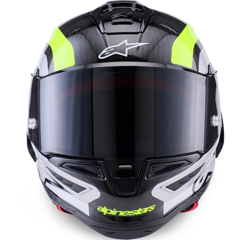 Casque intégral de moto Alpinestars Supertech R10 Arius noir-jaune fluo-blanc
