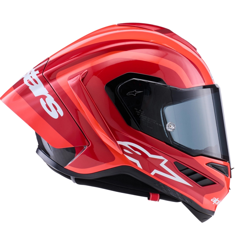 Casque intégral de moto Alpinestars Supertech R10 Arius rouge fluo-rouge-noir-blanc