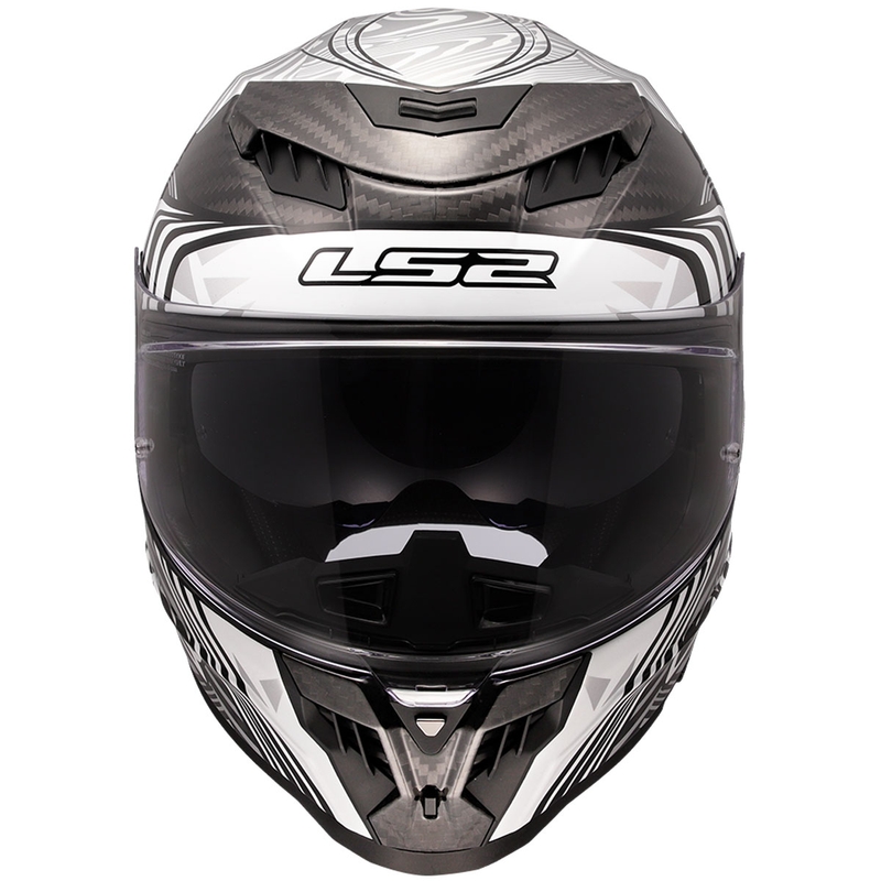 Casque intégral moto LS2 FF807 Dragon Carbon Enthum Argent brillant
