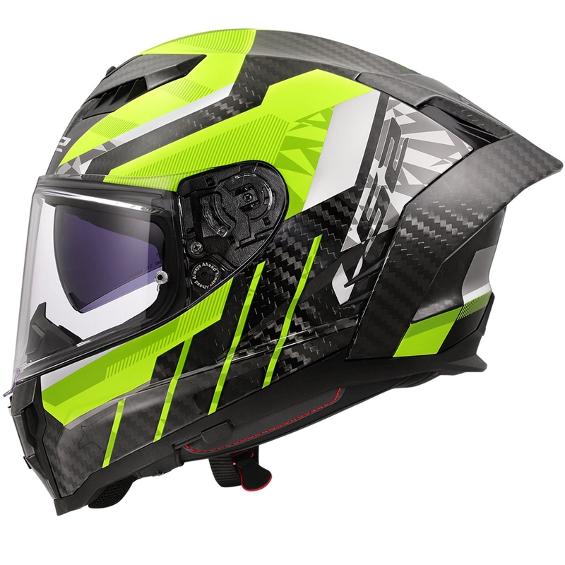 Casque moto intégral LS2 FF807 Dragon Trax jaune fluo