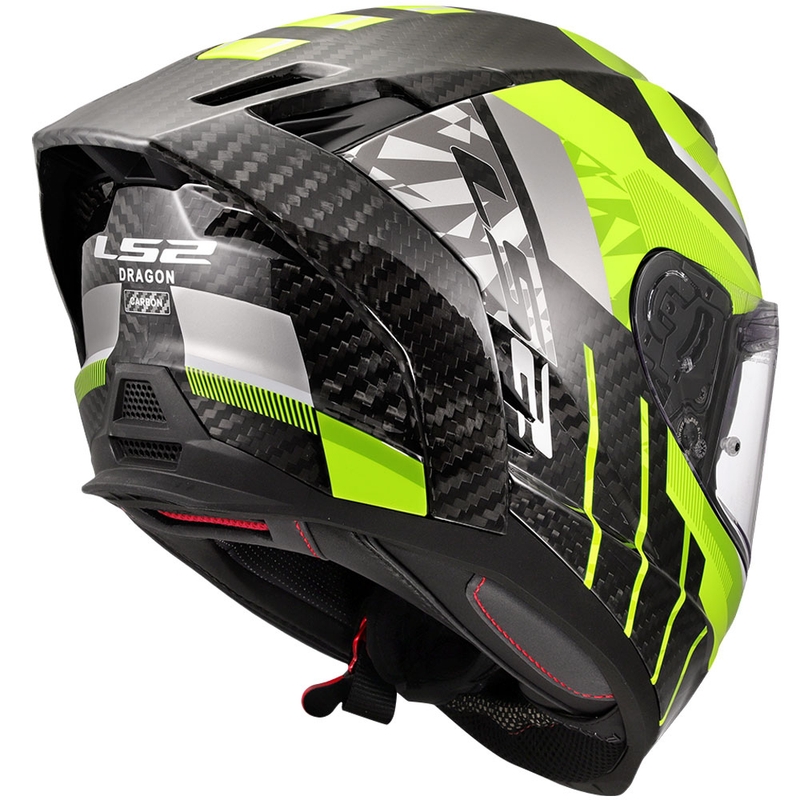 Casque moto intégral LS2 FF807 Dragon Trax jaune fluo