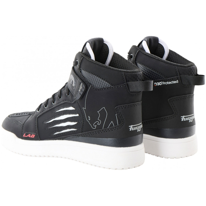 Bottes de moto Furygan Tarmac D3O® noires et blanches