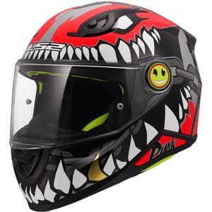Casque intégral de moto pour enfant LS2 FF812 Punk gris-rouge brillant