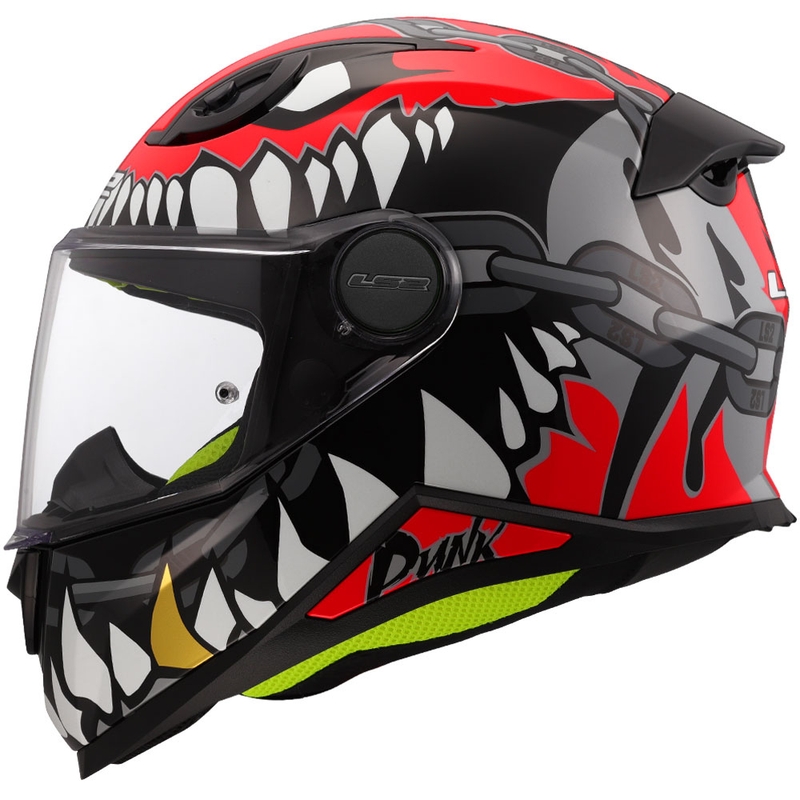 Casque intégral de moto pour enfant LS2 FF812 Punk gris-rouge brillant