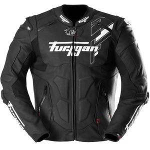 Blouson de moto en cuir Furygan Raptor Evo 3 noir et blanc