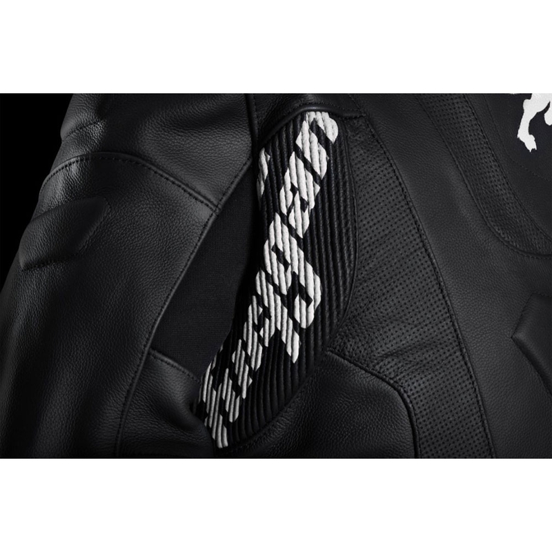 Blouson de moto en cuir Furygan Raptor Evo 3 noir et blanc