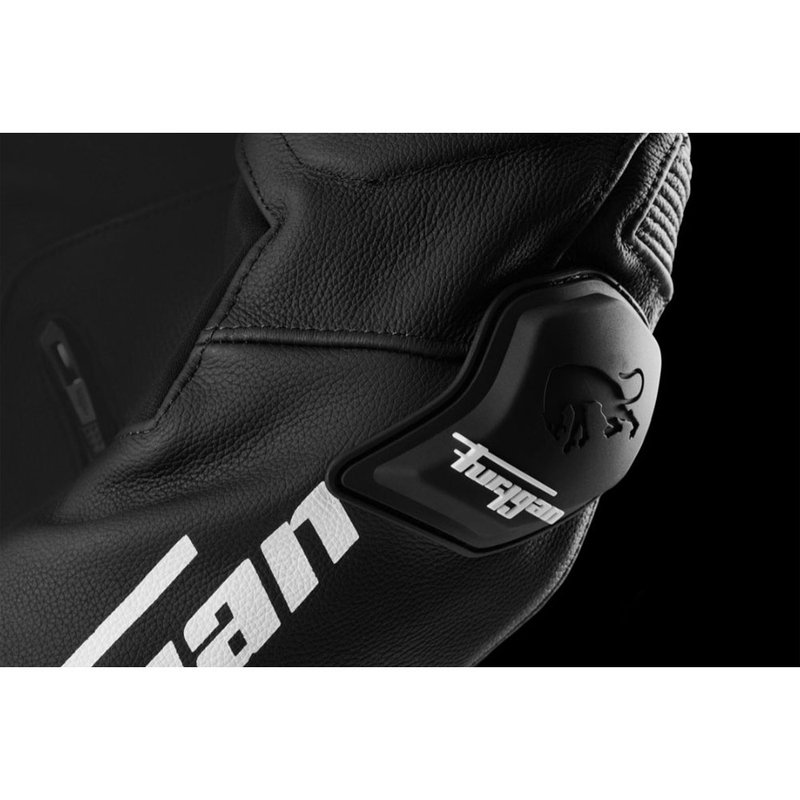 Blouson de moto en cuir Furygan Raptor Evo 3 noir et blanc
