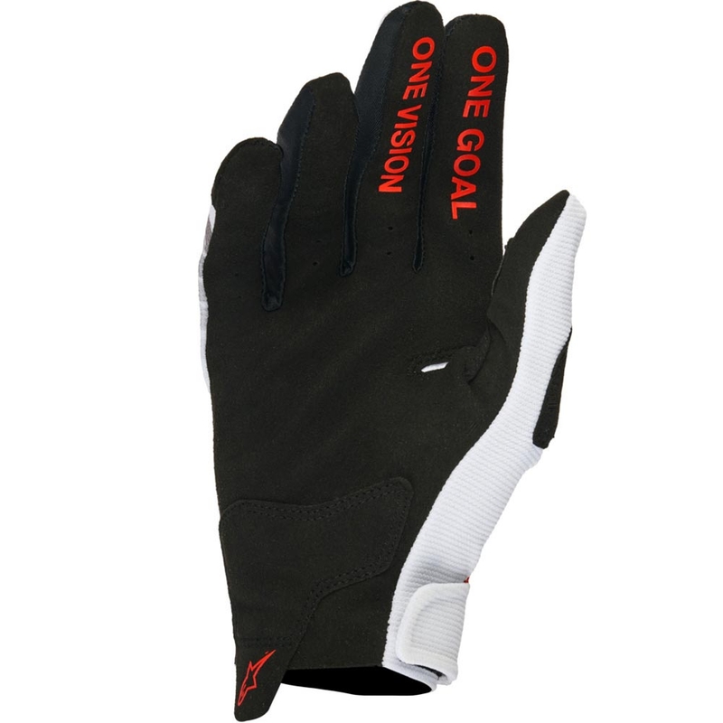 Gants de motocross Alpinestars Radar Honda, collection blanc-noir-rouge