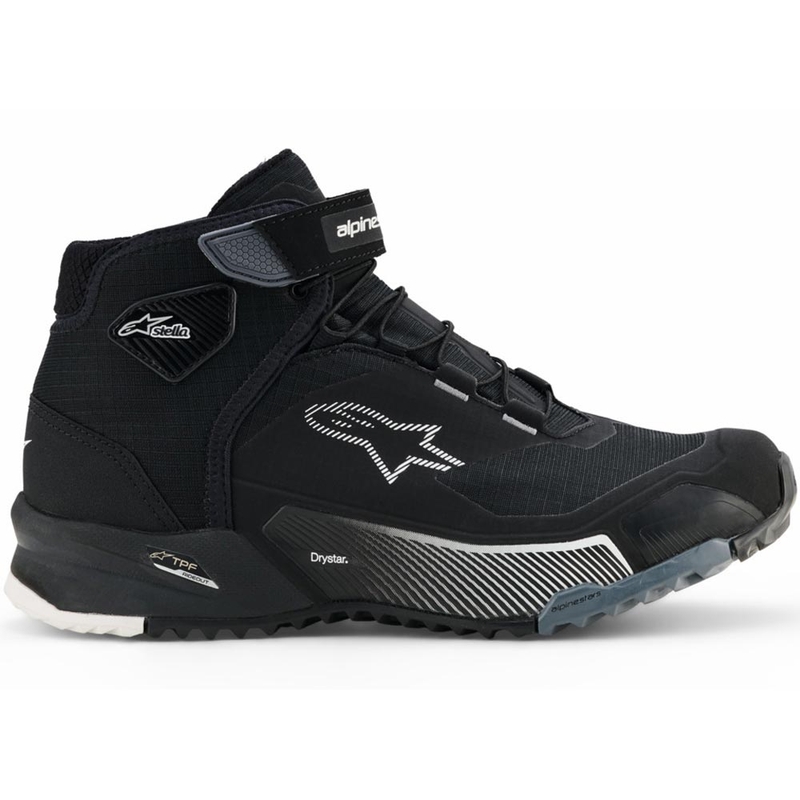 Bottes de moto Alpinestars Stella CR-X Drystar pour femmes, noir-gris-blanc