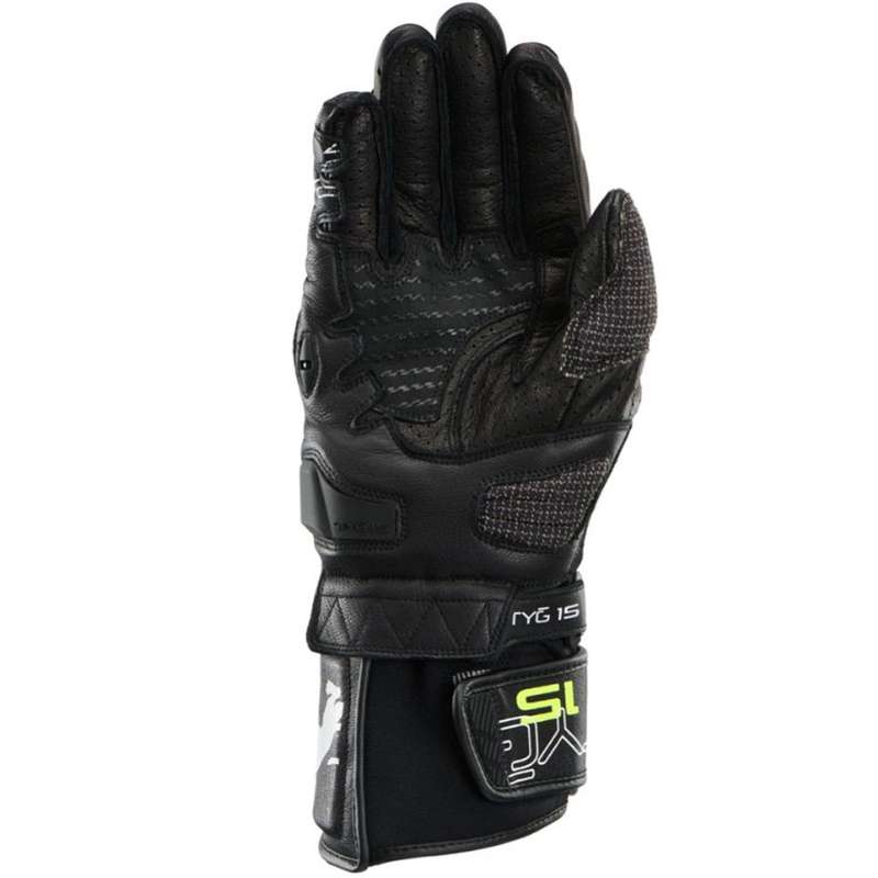 Gants de moto ventilés Furygan STYG 15 Noir-Blanc-Jaune fluo
