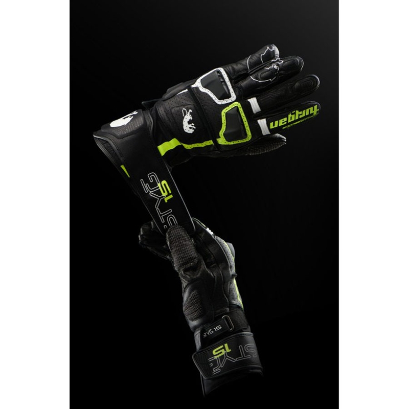 Gants de moto ventilés Furygan STYG 15 Noir-Blanc-Jaune fluo