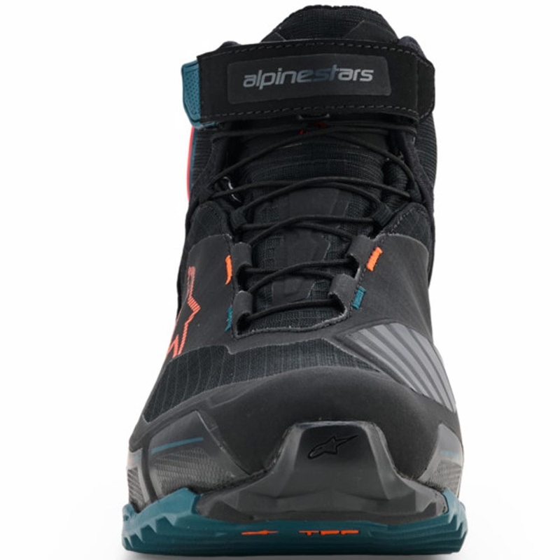 Bottes de moto Alpinestars CR-X Drystar noir-bleu-orange fluo