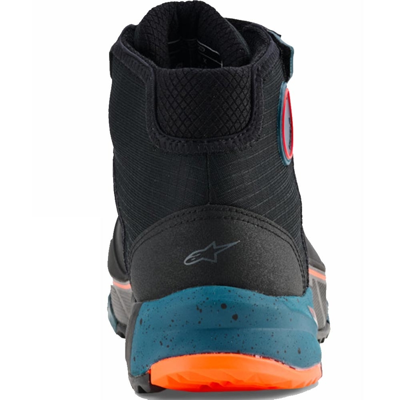 Bottes de moto Alpinestars CR-X Drystar noir-bleu-orange fluo