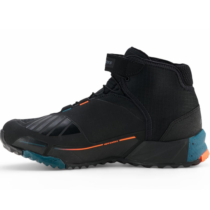 Bottes de moto Alpinestars CR-X Drystar noir-bleu-orange fluo
