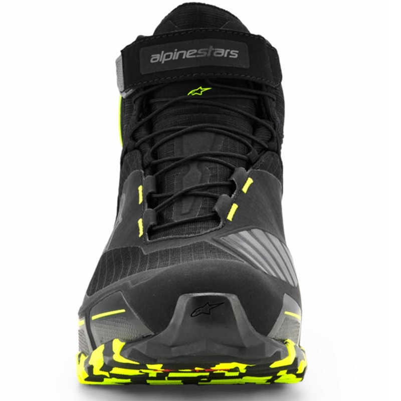 Bottes de moto Alpinestars CR-X Drystar noir-gris foncé-jaune fluo