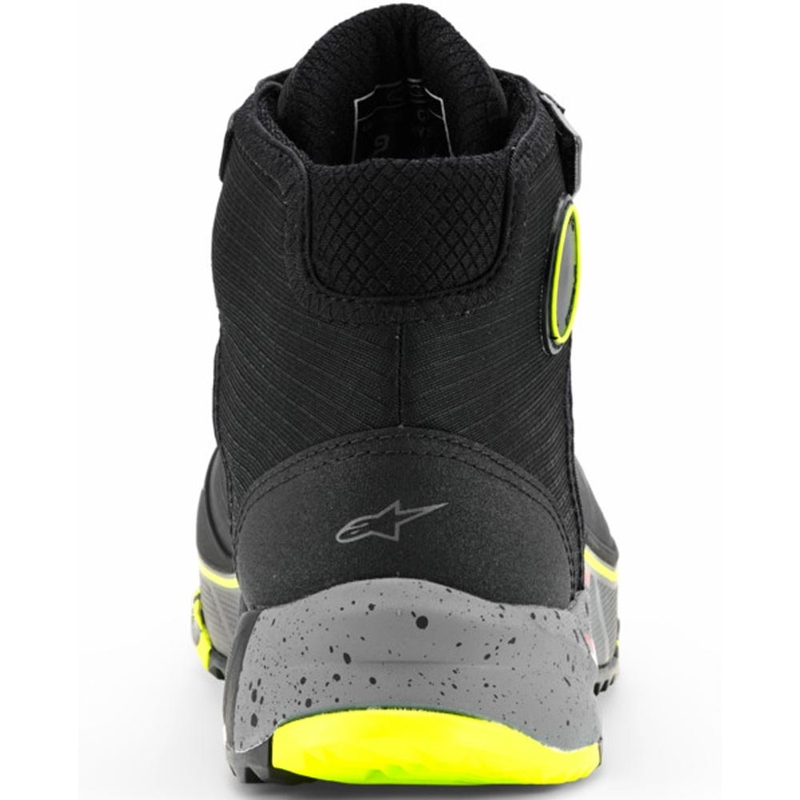 Bottes de moto Alpinestars CR-X Drystar noir-gris foncé-jaune fluo