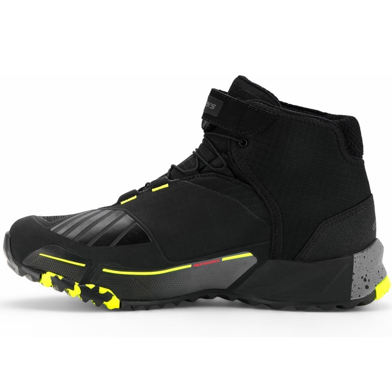 Bottes de moto Alpinestars CR-X Drystar noir-gris foncé-jaune fluo