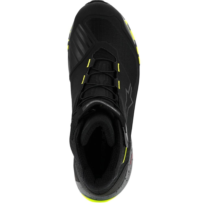 Bottes de moto Alpinestars CR-X Drystar noir-gris foncé-jaune fluo